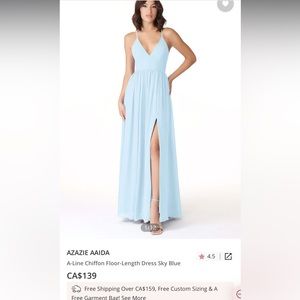 Azazie Aaida Bridesmaid Dress in Sky Blue